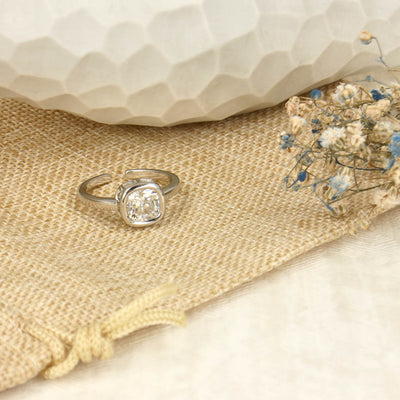 92.5 Silver Eternal Sparkle Moissanite Finger Ring for Timeless Beauty - SIA421062