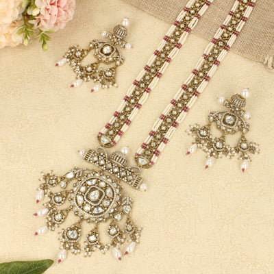 Kundan Beaded Long Necklace Set - SIA428010