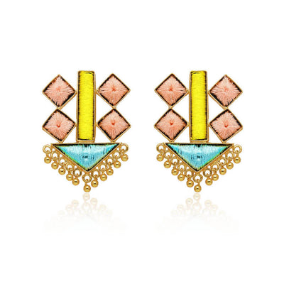 Aztec Phulkari Earrings - BBZ7