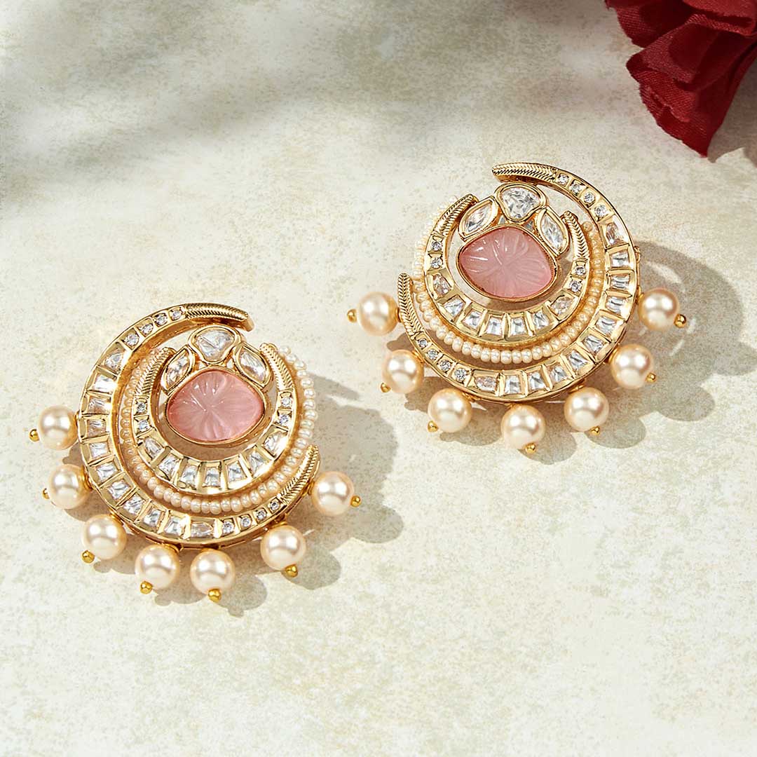 Pink & Golden Stud Earrings - MRJBR23ER 65