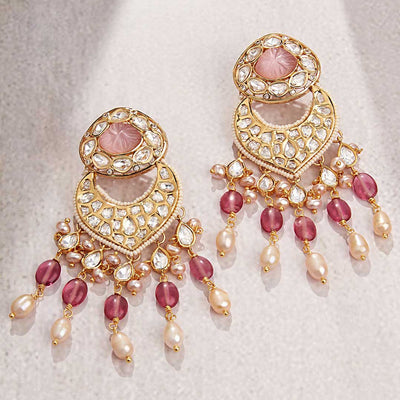 Alluring Pink Kundan Polki Earrings - MRJBR23ER 66