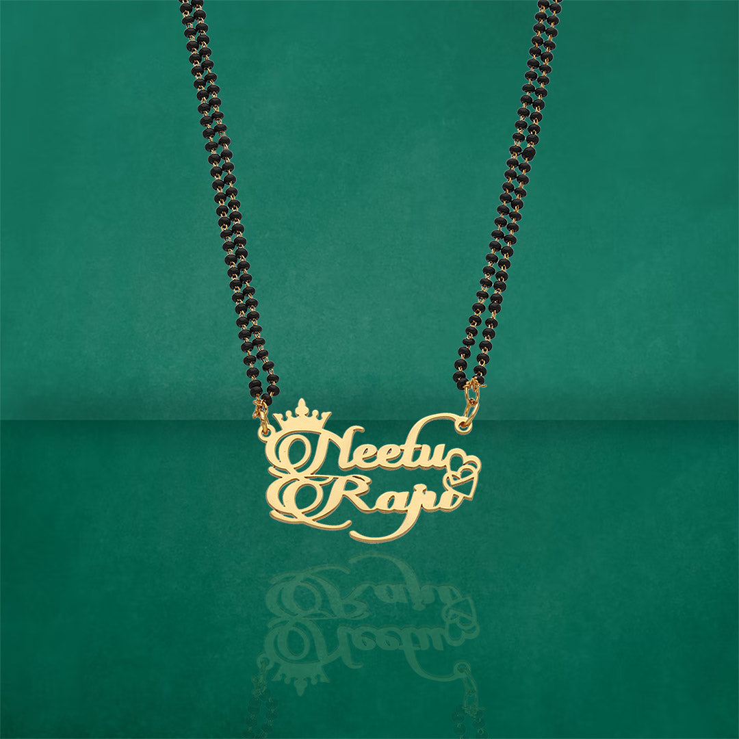 Couple Name Mangalsutra Design Double Name Necklace Buy