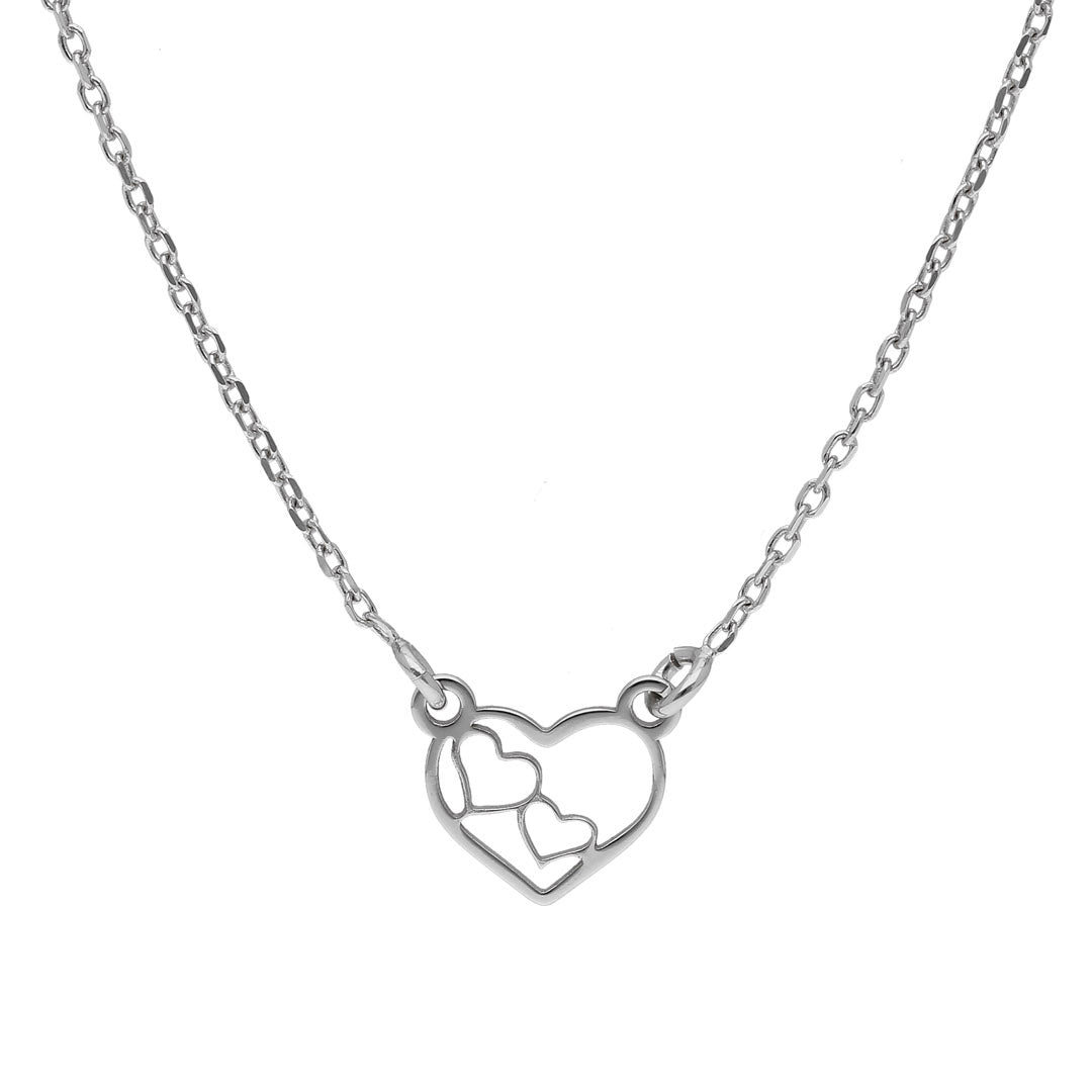 92.5 Silver Connection Of Hearts Pendant - SIA401188