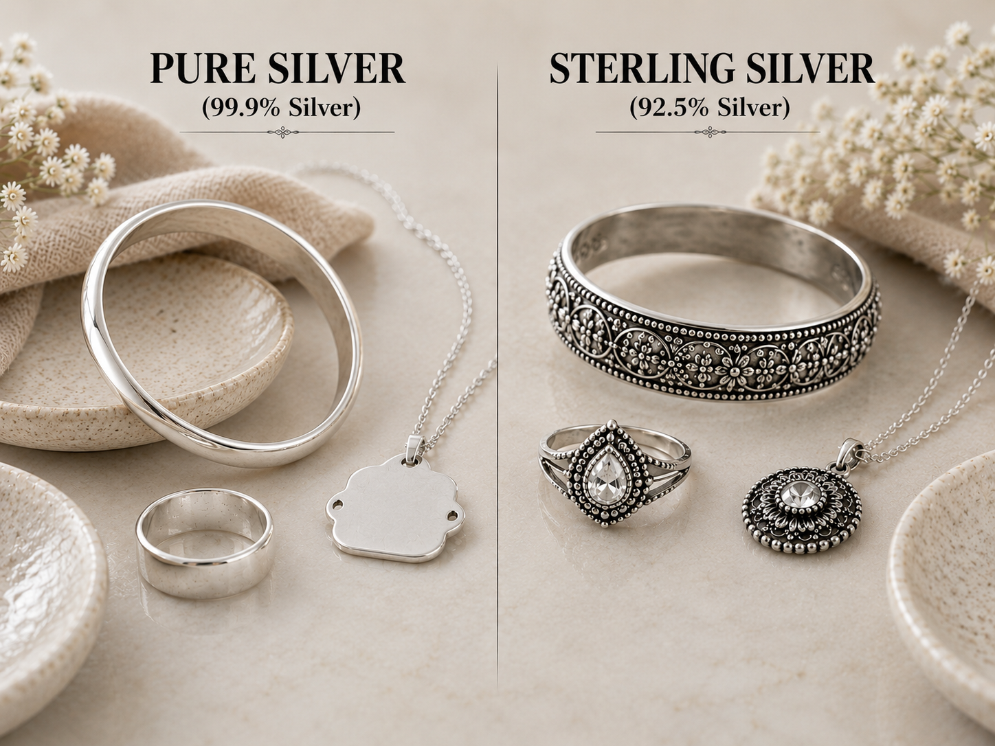 pure silver vs sterling silver: know the difference