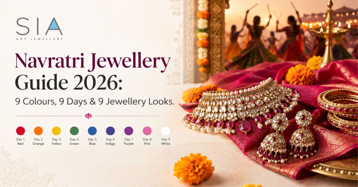 Navratri Jewellery Guide 2026: 9 Colours, 9 Days & 9 Jewellery Looks