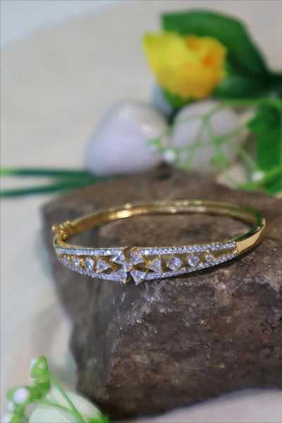 Gold Bracelet with Geometric Diamond Design - SIA450984