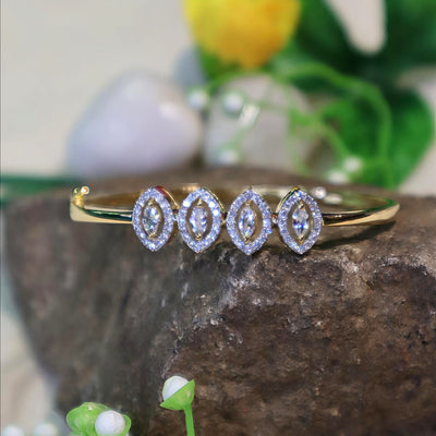 Gold Marquise CZ Oval Bracelet - SIA450978