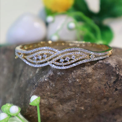 Gold & Silver Twisted Wave Bracelet - SIA450948