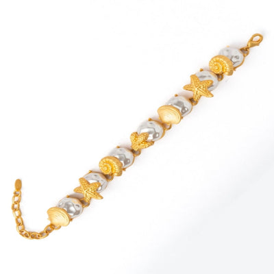 Sea-Inspired Pearl Bracelet with Gold Clips. - TMV_BRCT17