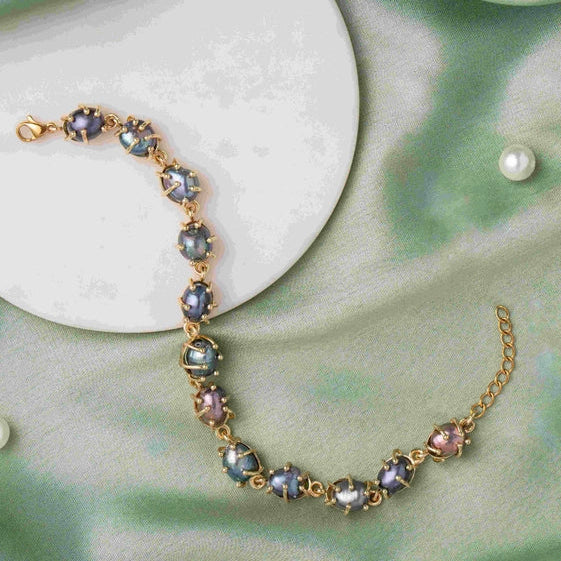 Grey Pearl Loose Bead Bracelet. - TMV_BRCT15