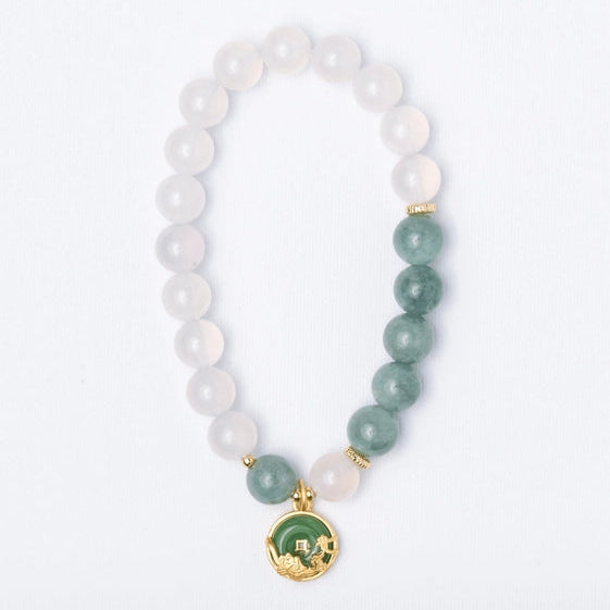 Shaded White and Blue Stone Bracelet with Unique Arrangement. - TMV_BRCT25