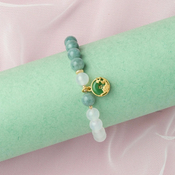 Shaded White and Blue Stone Bracelet with Unique Arrangement. - TMV_BRCT25
