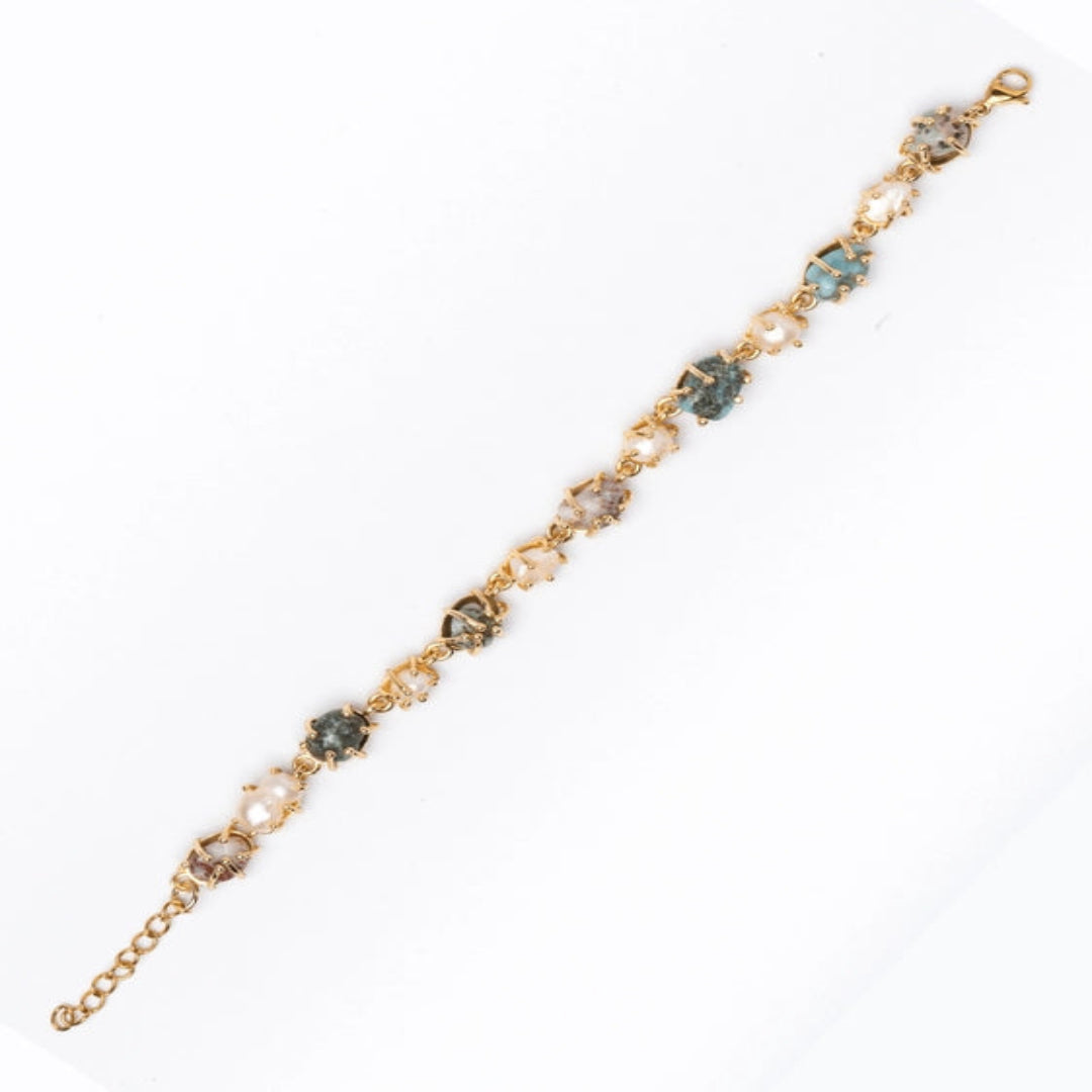 Loose Bead Bracelet in Blue, White, and Pink. - TMV_BRCT13