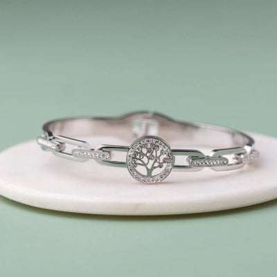 Tree of Life Silver Kada with AD Embellishments. - TMV_BRCT3
