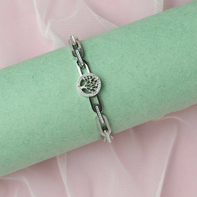 Tree of Life Silver Kada with AD Embellishments. - TMV_BRCT3