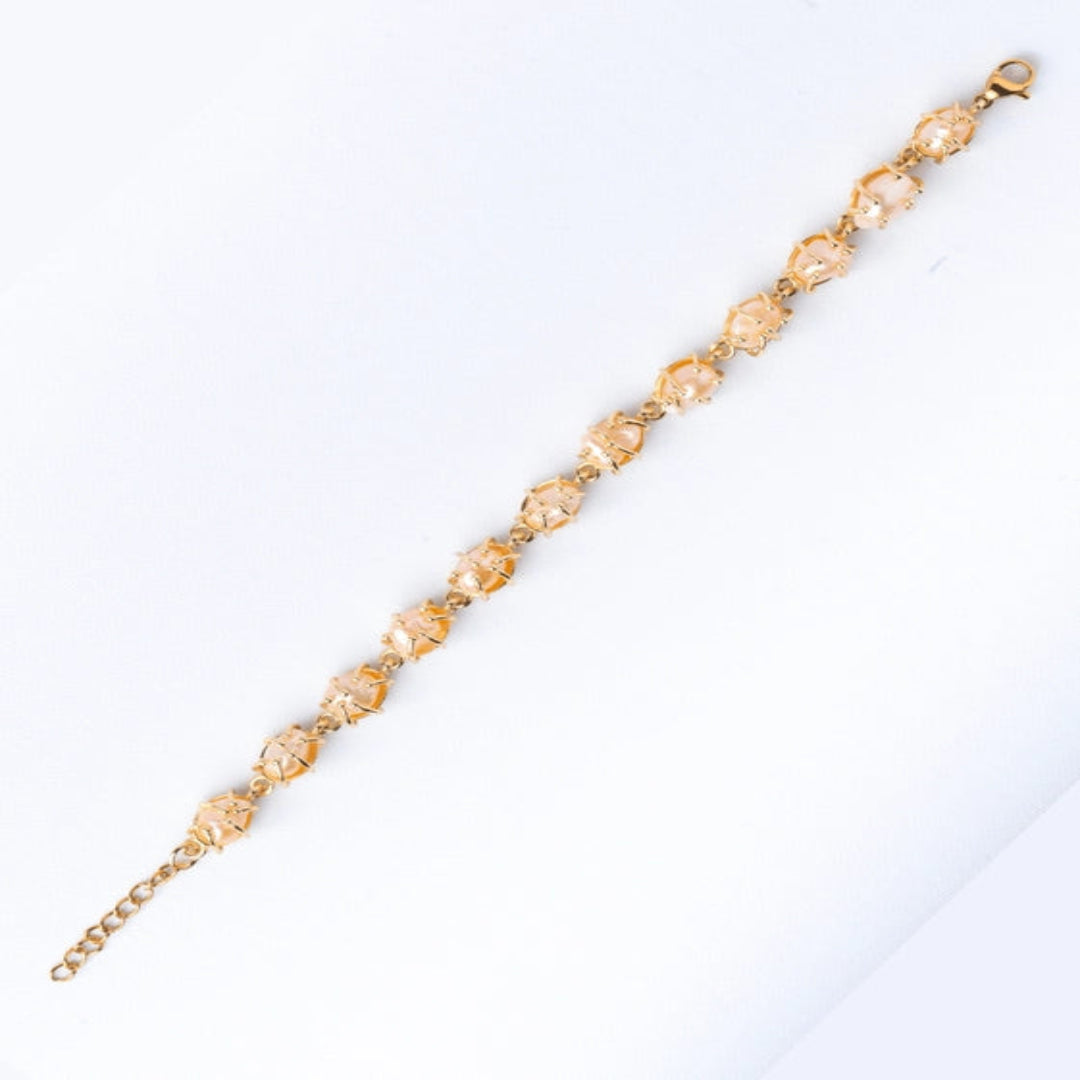 Pinkish White Pearl Loose Bead Bracelet. - TMV_BRCT16