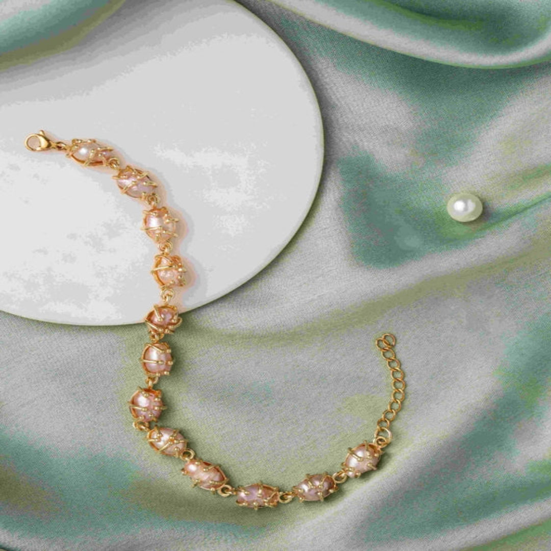 Pink Pearl Loose Bead Bracelet. - TMV_BRCT14