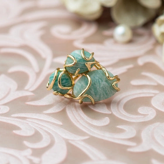 Striking blue opaque stone ring, a unique addition. - TMV_RG17