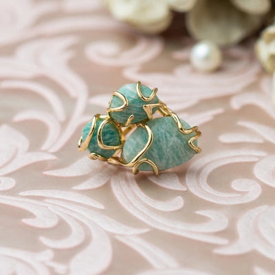 Striking blue opaque stone ring, a unique addition. - TMV_RG17