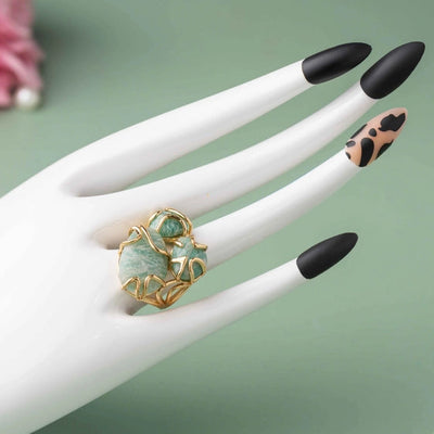Striking blue opaque stone ring, a unique addition. - TMV_RG17