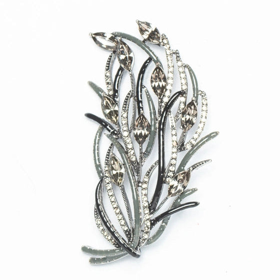 Unique Leaf Design Brooch in Golden Hue - TMV_BR14