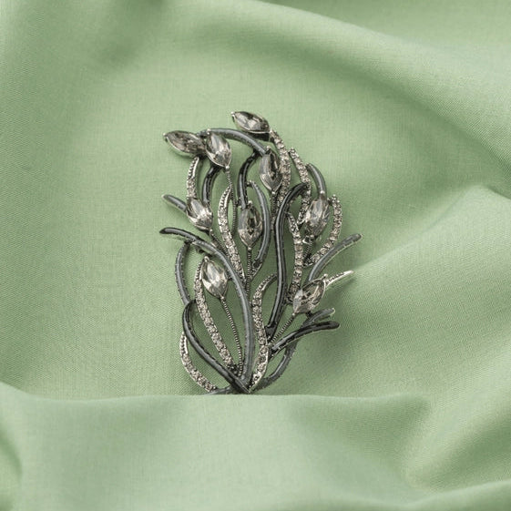Unique Leaf Design Brooch in Golden Hue - TMV_BR14