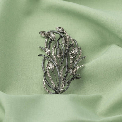 Unique Leaf Design Brooch in Golden Hue - TMV_BR14