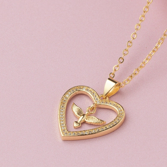 Stylish Peace Loving Bird Pendant with Thin Delicate Chains - TMV_PD2