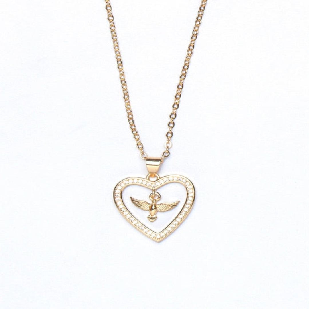 Stylish Peace Loving Bird Pendant with Thin Delicate Chains - TMV_PD2