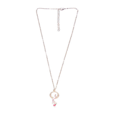 Pink & Light Green Enamel Pendant on Thin Delicate Chain: A Fusion of Charm - TMV_PD5