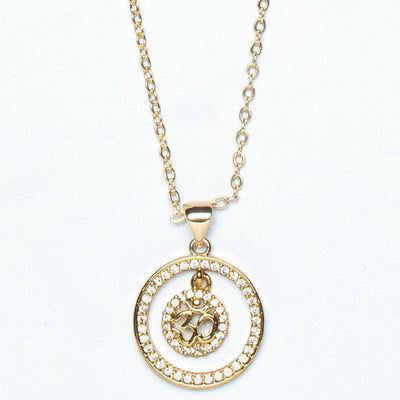 Aum Pendant Featuring Thin Delicate Chains: Stylish Symbolism - TMV_PD1