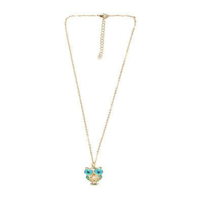 Blue Owl Pendant with Thin Delicate Chains: A Stylish Accent - TMV_PD8