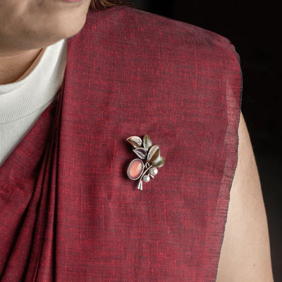 Pastel Bloom and Amber Leaves Brooch - TMV_BR7