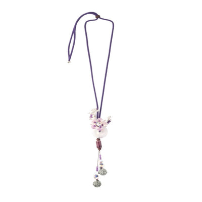 Graceful purple thread with a delicate floral pendant. - TMV_NP2