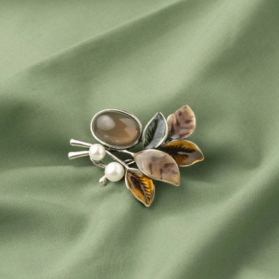 Autumn Leaves and Pearl Brooch - TMV_BR6