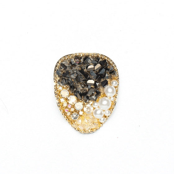 Midnight Mosaic Crystal and Pearl Brooch - TMV_BR21
