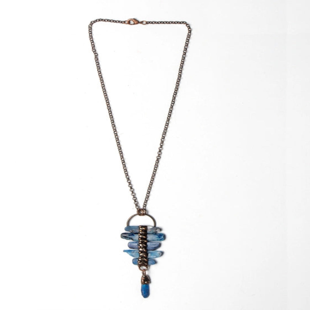 Bohemian Blue Ladder Pendant Necklace - TMV_PD16