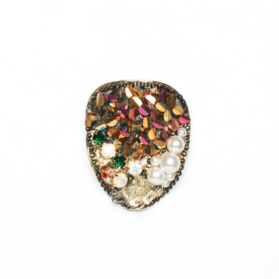 Sparkling Rainbow Brooch with Pearls - TMV_BR20