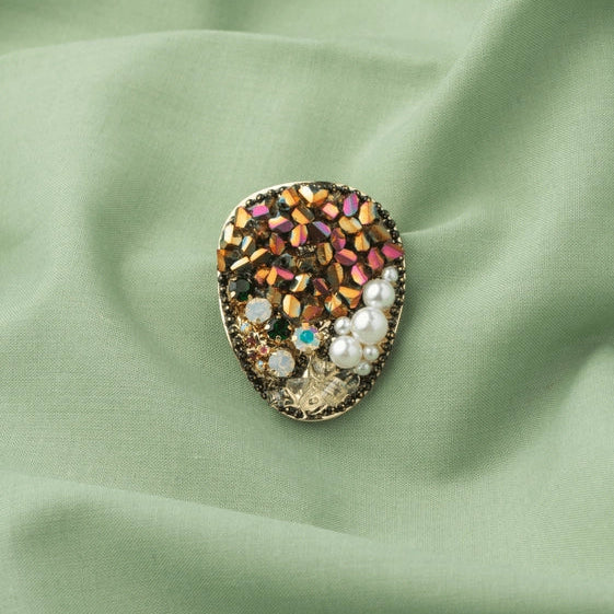 Sparkling Rainbow Brooch with Pearls - TMV_BR20