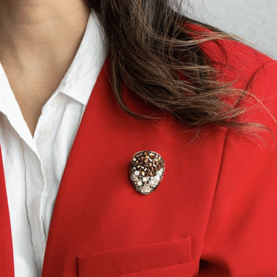 Sparkling Rainbow Brooch with Pearls - TMV_BR20