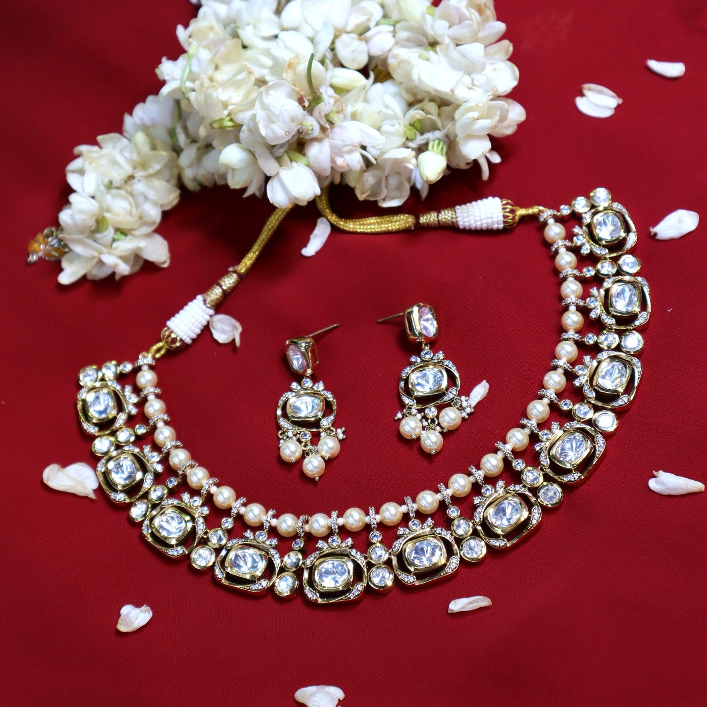 Kundan Pearl Choker Set - SIA452423