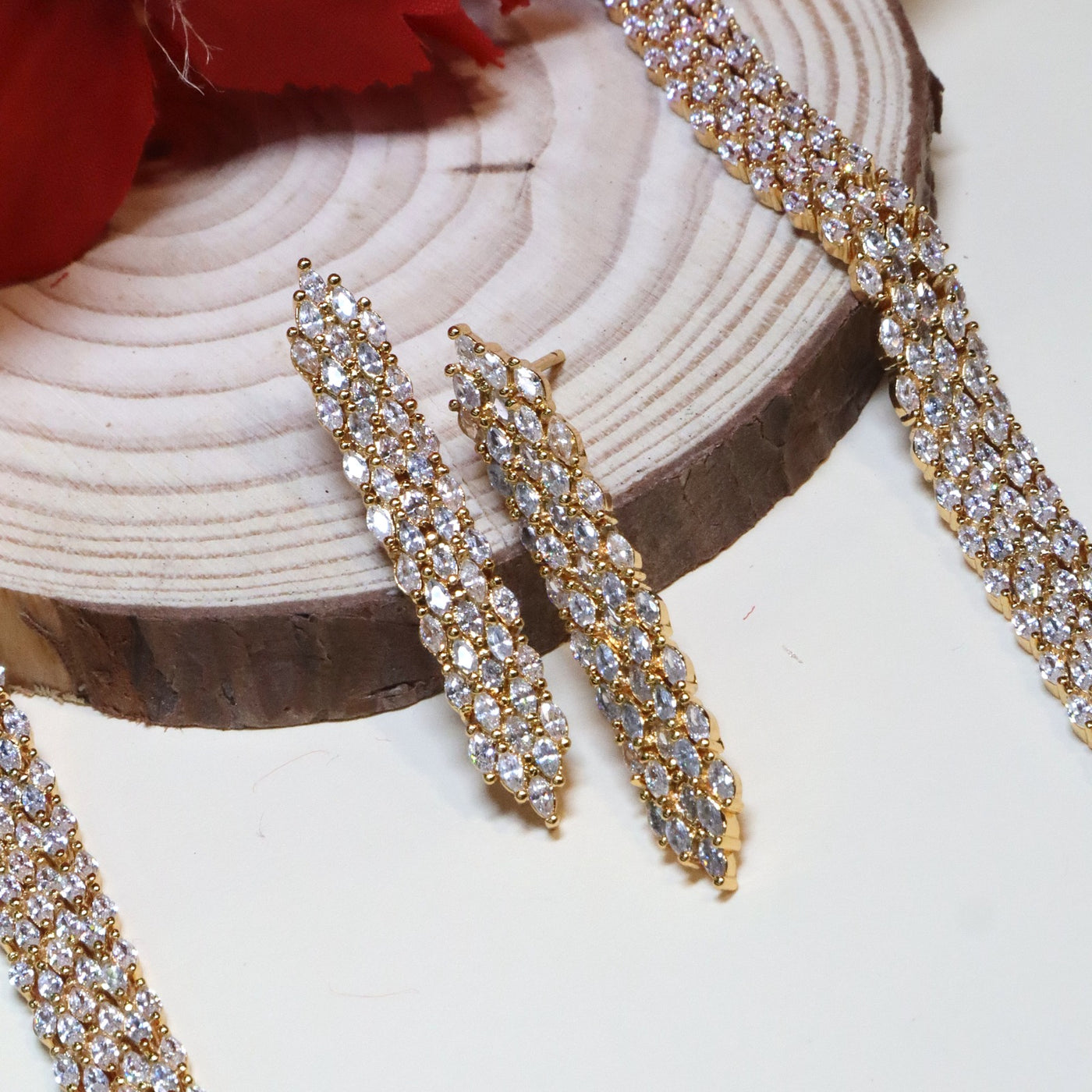 Gold Tone CZ Multi-Row Set - SIA455096