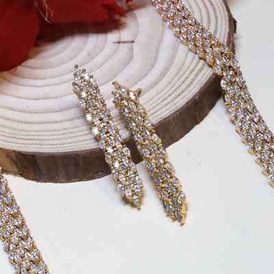 Gold Tone CZ Multi-Row Set - SIA455096