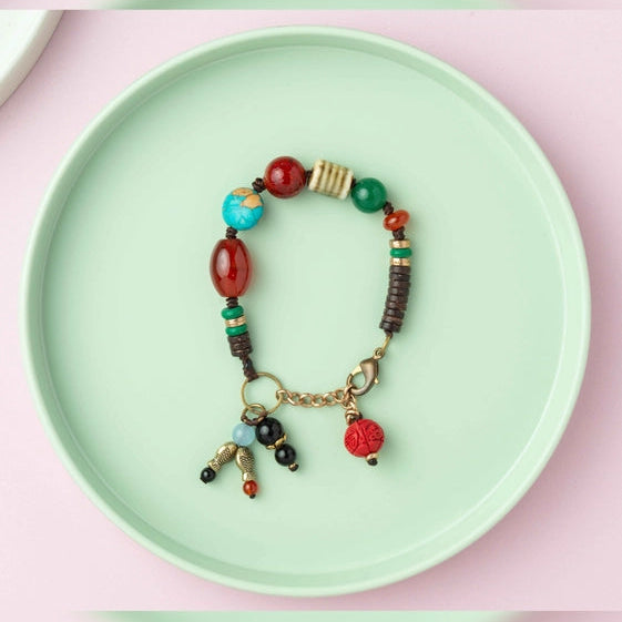 Threaded Multicolored Bead Bracelet. - TMV_BRCT19
