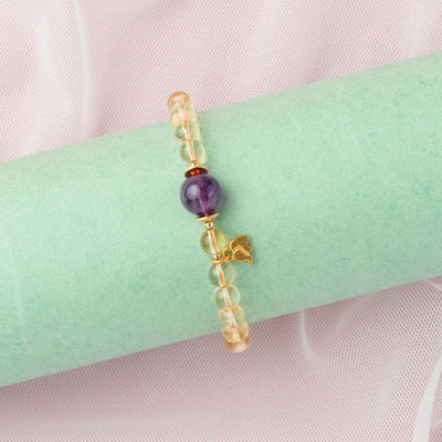 Yellow Citrine with Amethyst Center Bracelet. - TMV_BRCT24