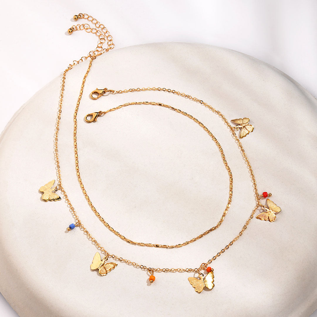 Fly & High Gold Tined Necklace - AHACN-1138