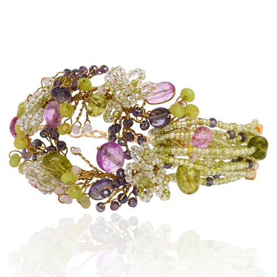 Green Mehendi Stone Beaded Bracelets - BR-307-01 GREEN