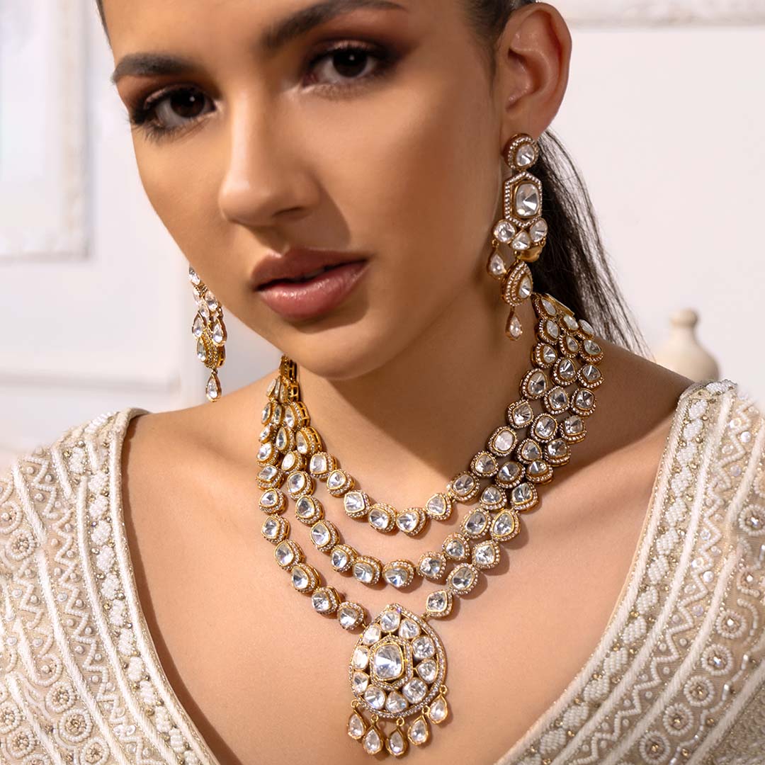 Polki Layered Necklace Set - BRJBR23NKS11