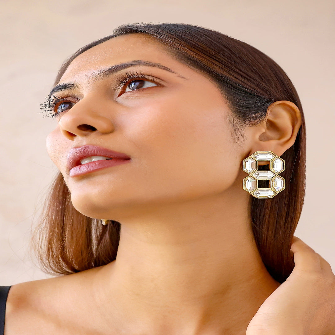 Cavana Double Studs (Ivory) - CADS6002_WHI