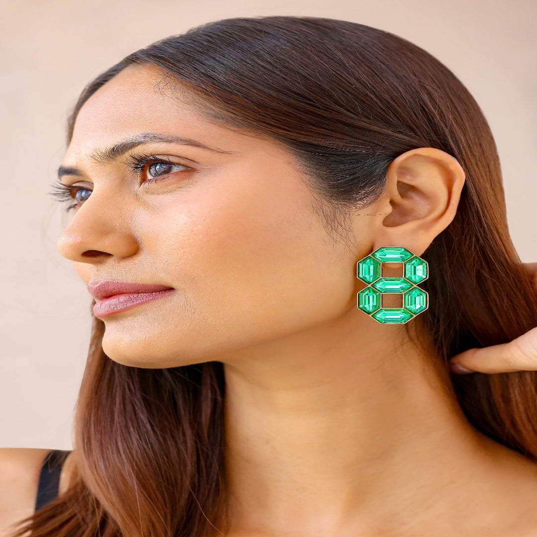 Cavana Double Studs (Emerald) - CADS6002_GRE